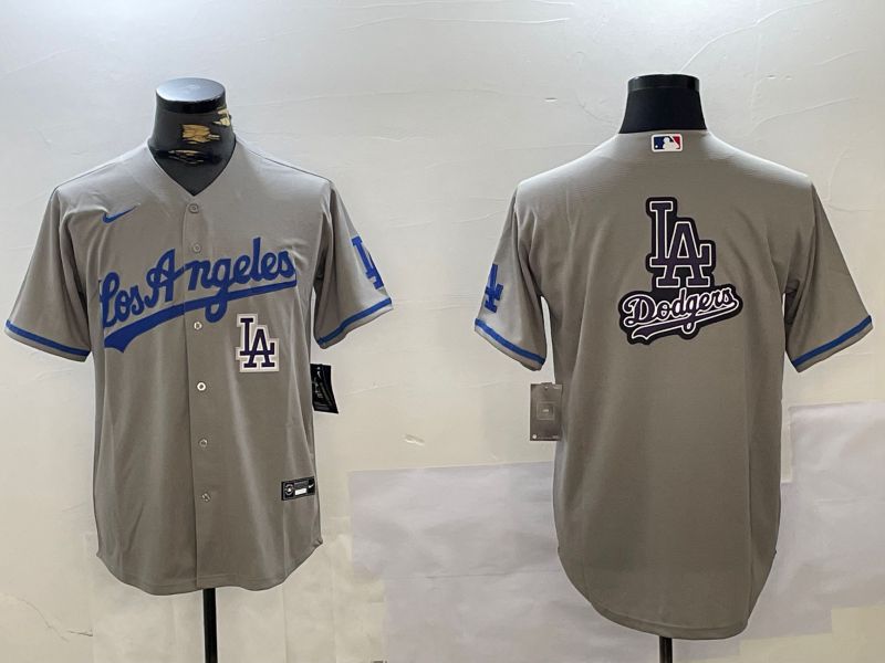 Men Los Angeles Dodgers Blank Grey Game 2024 Nike MLB Jersey style 10167